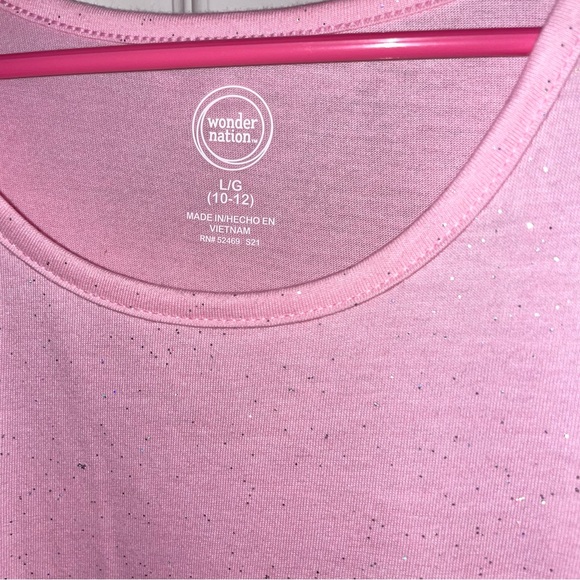 New without tags Wonder Nation Pink glitter dress size L 10/12 - Picture 3 of 7